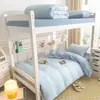 Algodón Lavado Color Sólido Dos Tonos Estudiante Juego de Cama de Tres Piezas Dormitorio Cama Individual Litera Juego de Tres Piezas Relleno de Colcha Juego de Seis Piezas