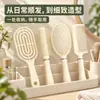 Peine esponjoso para el cabello, peine acanalado para peinar el cabello, peine de masaje curvo grande de doble uso para cabello húmedo y seco para mujer, peine con cojín de aire