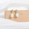 Brincos de Botão Estilo Europeu Floco de Neve Zircônia Pérola Brinco Sem Níquel Brinco de Zircônia Estilo Coreano Acessórios para Vestido de Noiva Mulheres