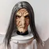 Nova Máscara de Cabeça de Látex de Terror para Halloween, Adereço de Cosplay Exorcista Thriller, Assustadora e Peculiar