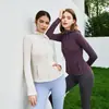 Roupas de Yoga Outono Inverno Jaqueta com Capuz Feminina Roupa Esportiva Cintura Marcada Aderente ao Corpo Manga Longa Top Casual para Exterior