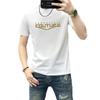 Fábrica de origen una generación de hombres slim manga corta letras estampado en caliente cuello redondo transpirable T manga 2024 verano nueva T