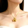Colar Pingente Cachorro Balão Banhado a Ouro Prata de Lei 999 para Mulheres Pingente 3D Toque de Luxo Leve Acabamento de Alta Qualidade Corrente para Clavícula Presente para Namorada