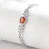 Pulsera de Hielo Flor de Hielo Corte Trigo Espiga Huevo de Paloma de Piedra Preciosa de Color Más Vendida en Transmisión en Vivo, Pulsera Elástica con Forma de Huevo Chapada en Oro Real con Diamante de Alto Carbono