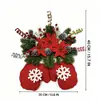 Corona de Navidad Centelleante Transfronteriza Guantes de Navidad Guirnalda Brillante Copos de Nieve Afelpados Hojas de Pino Bayas