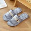 Tejido de Comercio Exterior Piso de Madera Tela Pantuflas Suela Suave Pareja Hogar Hombres y Mujeres Verano Interior Primavera Otoño Invierno Silenciosas Zapatos de Casa