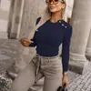 Camiseta Elegante Feminina 2025 com Design Estiloso Adequada para o Trabalho, Nova Moda Europeia e Americana Transfronteiriça para Mulheres para Primavera, Verão, Outono e Inverno