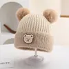 Viento dulce felpa lindo fruta protección de orejas para niños gorra forrada de polar gruesa para niños y niñas gorro de bebé al por mayor gorra transfronteriza