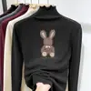 Camiseta Espessa de Manga Longa para Meninas com Bordas Franzidas, Gola Meia-Alta Estilosa, Camiseta Base Escovada para Outono e Inverno