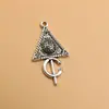 Pendente Triangular Redondo de Liga de Metal Árabe do Oriente Médio Transfronteiriço Pendente em Relevo Colar Geométrico DIY Acessórios para Mala