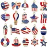 Serie de Banderas Americanas del Día de la Independencia del 4 de Julio Creativo Transfronterizo Colgante de Aleación Colgante para Llavero DIY Accesorios de Joyería