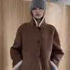 Agora Ng Coréia Dongdaemun Designer L*W Clássica Botões Retro Jaqueta de Pele de Carneiro Camurça