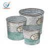 Atacado de fábrica balde de ferro galvanizado de cor combinada para exterior anti-ferrugem balde criativo vaso de flores de cor contrastante galvanizado