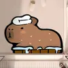 Tapete de Piso para Baño de Capibara, Dibujo Animado de Hamburguesa y Cola, Tapete Absorbente para Pies, Tapete Antideslizante para Baño, Tapete para Puerta de Entrada