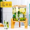 Cubo de Coca-Cola, Cubo para Bebidas de Jugo, Buffet, Cubo para Té de Frutas, Cubo para Vino, Cubo de Vidrio de Gran Capacidad, Tetera para Agua Fría con Grifo