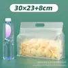 Saco Selável Auto-Sustentável Transparente de Oito Lados, Saco de Embalagem com Zíper Fosco, Saco de Embalagem Selada para Lanches e Alimentos Artesanais, Em Estoque