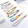 Cuentas de colores mixtos cadena para teléfono móvil color bohemio cuerda para teléfono móvil personalidad arcilla polimérica suave cadena para teléfono móvil de cristal joyería con cuentas