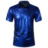 2024 Verão Novo Comércio Exterior Amazon Roupas Masculinas Tendência Beleza Listrado Bronzeado Estampado Manga Curta Camisa Polo