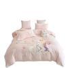 Angelito Conejito Niña Corazón 230g Terciopelo de Leche Cama Juego de Cuatro Piezas Funda Nórdica Bordado Parche Invierno Cálido Terciopelo Engrosado