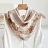 Lenço Quadrado Floral 70 Lenço de Seda para Mulheres, Estilo Coreano Versátil Fresco Artístico Proteção para Pescoço Lenço Pequeno Decorativo Lenço Fino