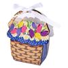 Caixa de presente para festa de casamento com pintura a óleo colorida, cesta de flores portátil, caixa de embalagem para doces e lanches, caixa de presente para festa de casamento