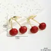 Pendientes de Gota de Aceite de Cereza Estilo Coreano, Versátiles Pendientes de Botón Dorados con Personalidad Dulce, Lindos Pendientes Simples de Fruta, Al por Mayor en Stock