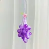 Colgante de Cuenta de Vidrio en Forma de Racimo de Uva Verde Cadena de Personalidad Creativa Encanto de Mochila Tejido Fresco Llavero