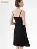 CANVAUS Color Sólido Tirante de Rocío Almohadilla para el Pecho Vestido de Tirantes para Mujer Verano Cuello Redondo Sexy Cómodo Agradable a la Piel Ropa de Casa para Dormir