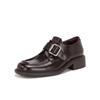 Mocasines Yuanlitong Estilo Británico Retro para Mujer Invierno 2025 Nuevo Hebilla de Cinturón Slip-On Zapatos Pequeños de Cuero para Mujer