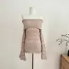 Vestido de Manga Acampanada con Corte en un Hombro para Amantes del Chocolate Blanco Pura Pasión Sexy Chic Bodycon Khaki Talla Única