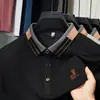 2026 Nueva Camisa Polo de Manga Corta para Hombre Imitación de Algodón Sorona Ligera de Negocios Color Sólido Cuello Camisero Ropa de Padre para Hombre