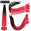 Pelucas Trenzadas de Colores Estilo Europeo y Americano, Coletas de Color Degradado, Trenzas de Espiga de Celebridades de Internet, Trenzas de Boxeadora de Tres Hebras para Discoteca