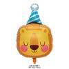 Chapéu de aniversário fofo transfronteiriço, cabeça de animal, cabeça de leão, girafa, decoração de festa de aniversário infantil, filme de alumínio, gás