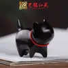 Campana tallada de sándalo verde Gato sin rostro Adornos de escritorio Juguetes pequeños creativos Accesorios para mesa de café de interior en casa