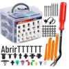725pcs box universal tipo fivela do carro para-choques fixador 680 painel de acabamento interior 19 tipos clipe rebite
