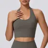 Top de Tirantes Yoga con Escote Profundo en U para Mujer, Copa Semi-Fija, No Necesita Usar Sujetador, Estilo Corto, Adecuado para Pilates y Fitness