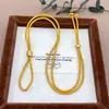 Cuerda Trenzada Tienda de Oro Mismo Estilo Cuerda Trenzada Cuerda de Alto Nivel Cuerda de Collar Avanzada con Colgante de Oro Arena Lanyard Unisex