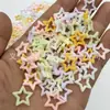 15mm Cor Sólida Açúcar Estrela Grande Oca Macaron Dopamina Pentagrama Arte de Unha Diário Decoração Acessórios
