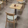 Mesa y Sillas de Comedor para Comedor de Empleados Mesas y Sillas de Madera Maciza para Tienda de Té de Leche Mesas y Sillas para Restaurante de Comida Rápida Gourmet de Catering Combinación de Cabina con Sofá
