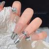 Popular online celebridade ballet sapatos arco tridimensional unhas jóias japonesas pérola fita decorações de unhas atacado