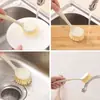 Cepillo de limpieza de mango largo para cocina directo de fábrica, cepillo para lavar ollas de descontaminación para el hogar, cepillo para lavar platos para fregadero y estufa, colgante
