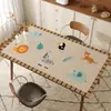 Mantel de Mesa de Dibujos Animados, Impermeable, Resistente al Aceite, Mantel sin Lavado, Lujo Ligero, Mantel para Mesa de Café de Gama Alta, Mantel Protector de Mesa Antiescaldado