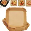 Fabricante de papel para freidora de aire Pegatinas para barbacoa Rejilla para repostería Bandeja de madera Moldes cuadrados para pastel Bandeja para pizza Comida