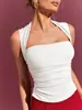 Estilo Urbano Sexy e Fashion na Europa e América, Regata Simples Plissada Casual Feminina