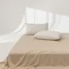 Otoño e Invierno Color Puro Terciopelo de Leche Cama Sábanas de Cama Pieza Única Forro Polar Cálido Terciopelo Coral Colcha Simple Doble Juego de Tres Piezas Dormitorio