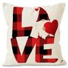 Funda de almohada con diseño de coche a cuadros rojos para San Valentín, ideal para fiestas, dormitorios, sofás, decoración, funda de cojín con borde cruzado