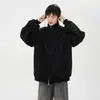 Moletom Cardigan de Gola Alta Cor Lisa Masculino Marca Tendência Novo Primavera e Outono Cleanfit Esportivo Solto Jaqueta Jaqueta Top