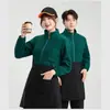 Sudadera Ropa de Trabajo Catering Cafetería Tienda de Panadería Mesero Otoño Invierno Manga Larga Ropa de Trabajo Cocina Estampado de Logo