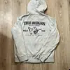 Moletom True Religion Transfronteiriço Retrô Y2K Moda de Rua Marca Bordado com Zíper Moletom com Capuz para Homens e Mulheres