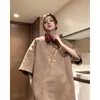 Novas Camisetas de Manga Curta Estilo Chinês para Homens e Mulheres, Tops Soltos de Verão, Suede Americano Pesado para Casais com Meia Manga